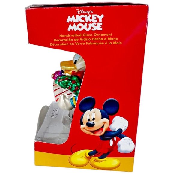 Santas Best Disney Donald Duck Christmas Ornament Handcrafted Glass New In Box - Picture 5 of 8